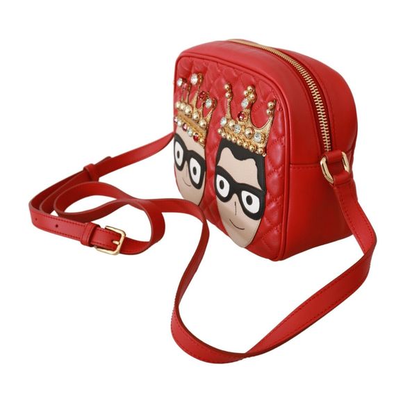 Dolce & Gabbana Red King Shoulder Cross Body Leather Quilted GLAM Bag - Picture 3 of 5